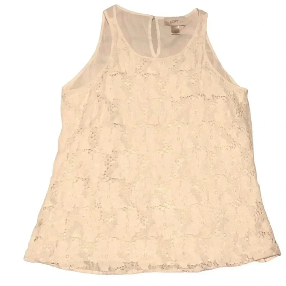 LOFT Tops - LOFT Petite Lace Floral Tank Top- Size Medium Petite